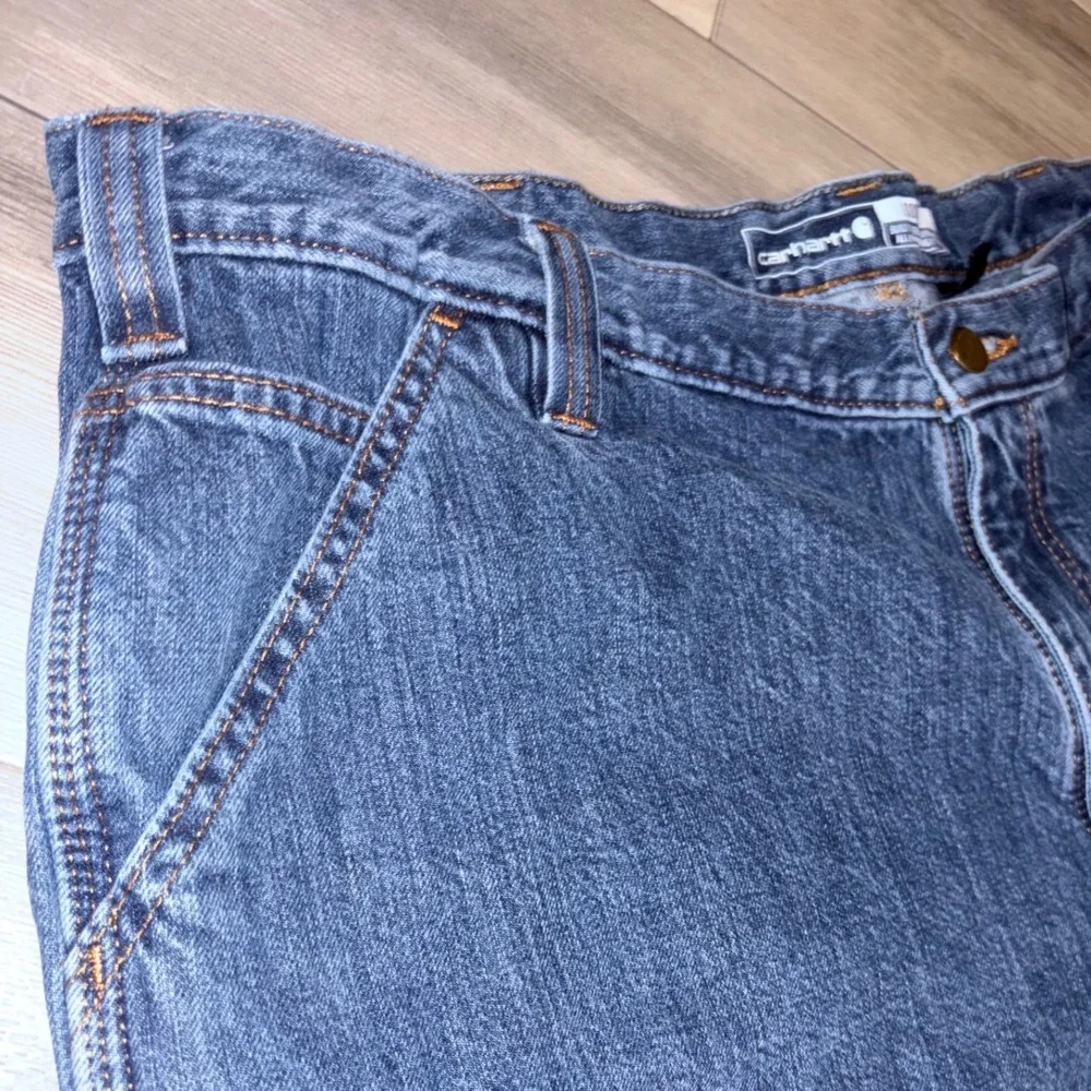 Carhartt Mens Loose Fit Carpenter Jeans Dark Wash Denim Work Pants Blue 40x32